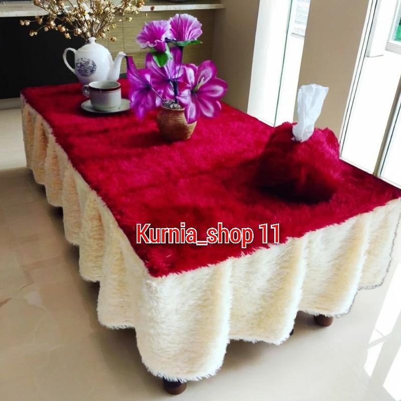 Product Introduction of Taplak Rumbai Kombinasi + Sarung Tisu Taplak Meja Ruang Tamu Taplak Meja Viral Dekorasi 7