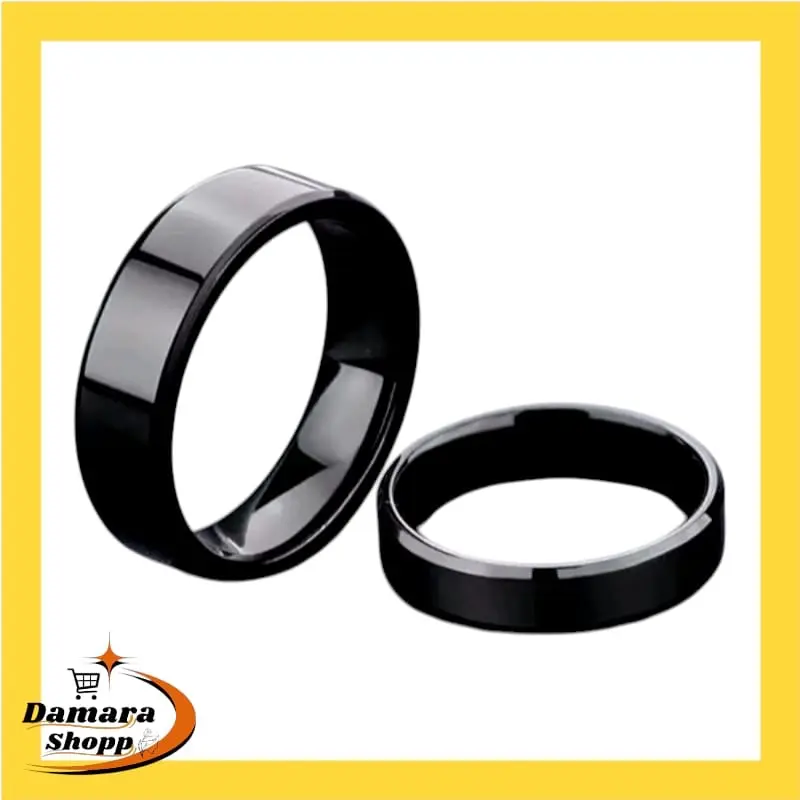 Cincin Titanium Model Hitam Polos untuk Pasangan Pria dan Wanita - Rings Aksesoris