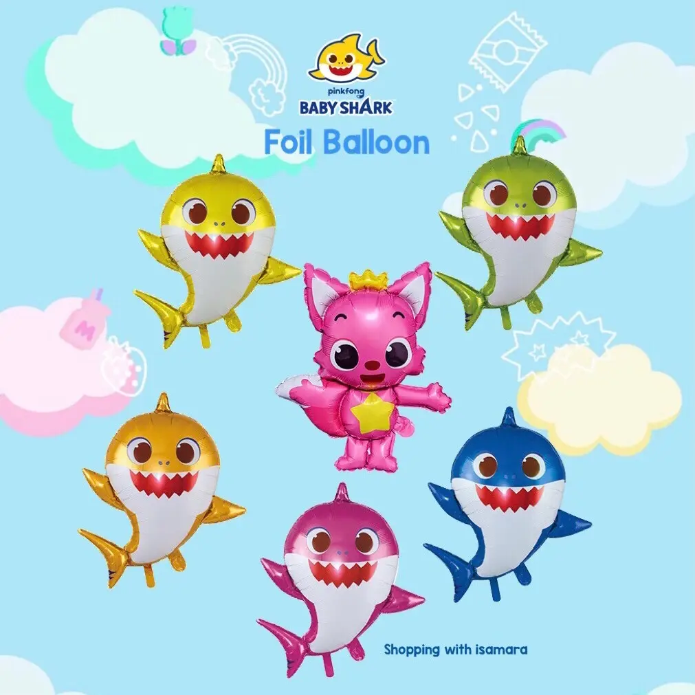 ￼Pinkfong Baby Shark Foil Balloon / Balon pesta