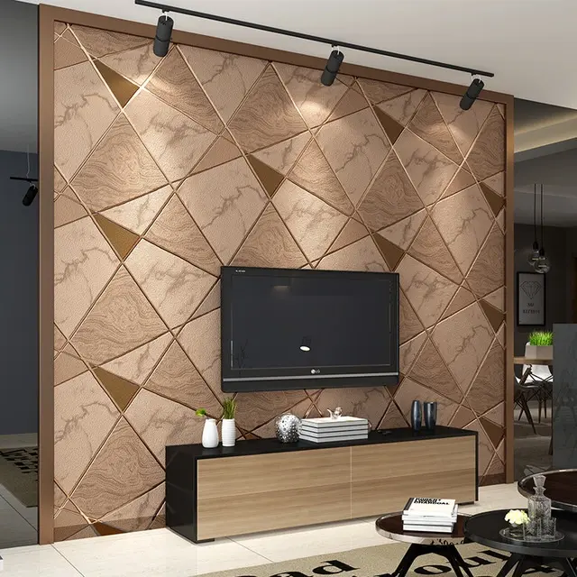 terbaru - Wallpaper Dinding Motif Ulir Coklat Panjang wallsticker ruang tamu kamar tidur bahan pvc 3d best seller !!