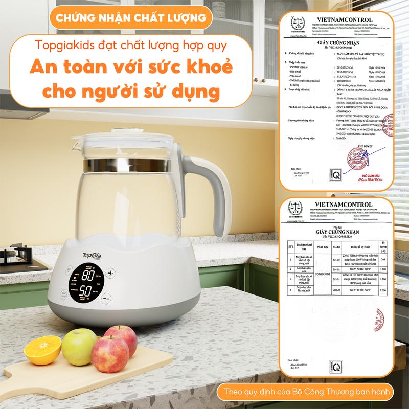 Máy đun nước pha sữa M3-01 TOPGIAKIDS tự động điều chỉnh giữ nhiệt thông minh thay thế Ấm Siêu Tốc - Bảo hành 3 năm Ấm Đun Đun Siêu Tốc