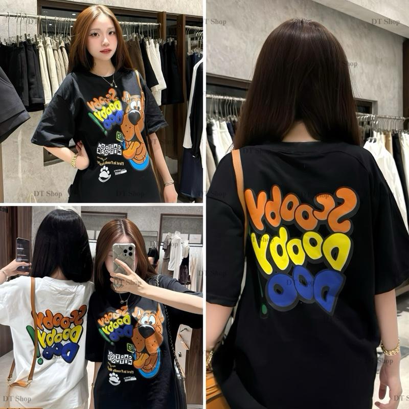 ( Deal New ) Áo phông hoạ tiết cún dễ thương form rộng , chất cotton 2c đl 250g.