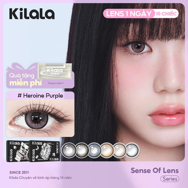  10 chiếc kính áp tròng Kilala LENS 1 NGÀY màu Đen Nâu Xám Tím DIA 14.0-14.5mm độ cận 0-7 lens êm mềm màu sắc trong trẻo dịu dàng thích hợp nhiều phong cách makeup 10 chiếc 