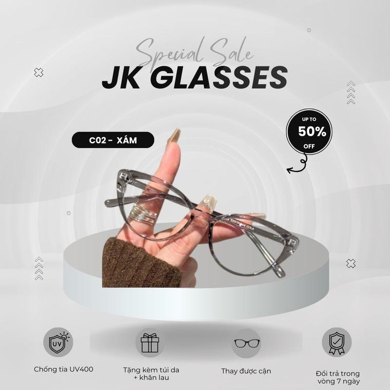 C02 - Kính mắt mèo thời trang mới phù hợp cao cấp mặt vuông và tròn chống ánh sáng xanh