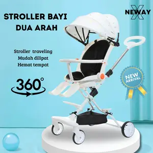 NewayX Stroller Bayi Lipat Kereta Baby Dua Arah Stroler Dorong New Born Anak Traveling Foldable