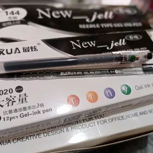 New-jell Pulpen Newjell Apple ZUIXUA Gel Ink Pen Hitam 0.4mm Tren Terkini Grosir & Partai 12pcs
