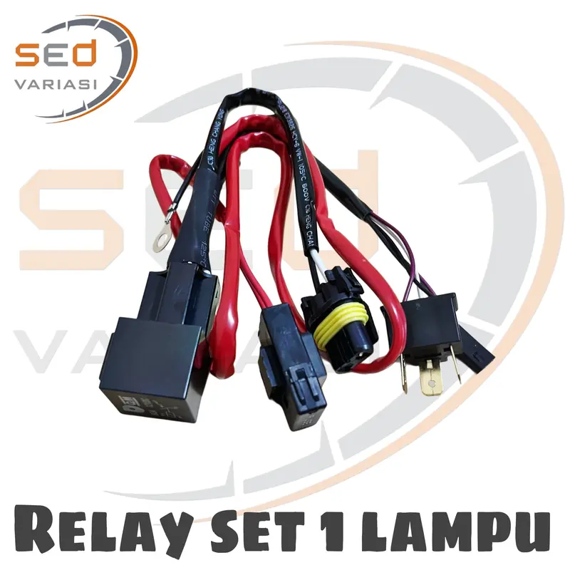 PREMIUM KABEL RELAY SET LAMPU MOTOR MOBIL LED & HID H4 HI LOW / BILED PROJECTOR 2