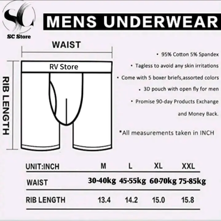 paket hemat isi 5pcs celana dalam UNDERWEAR celana dalam pria dewasa bahan kantun lembut nyaman dipakai terlaris Katun Boxer Cowok Pendek Hitam Karet Kotak 1