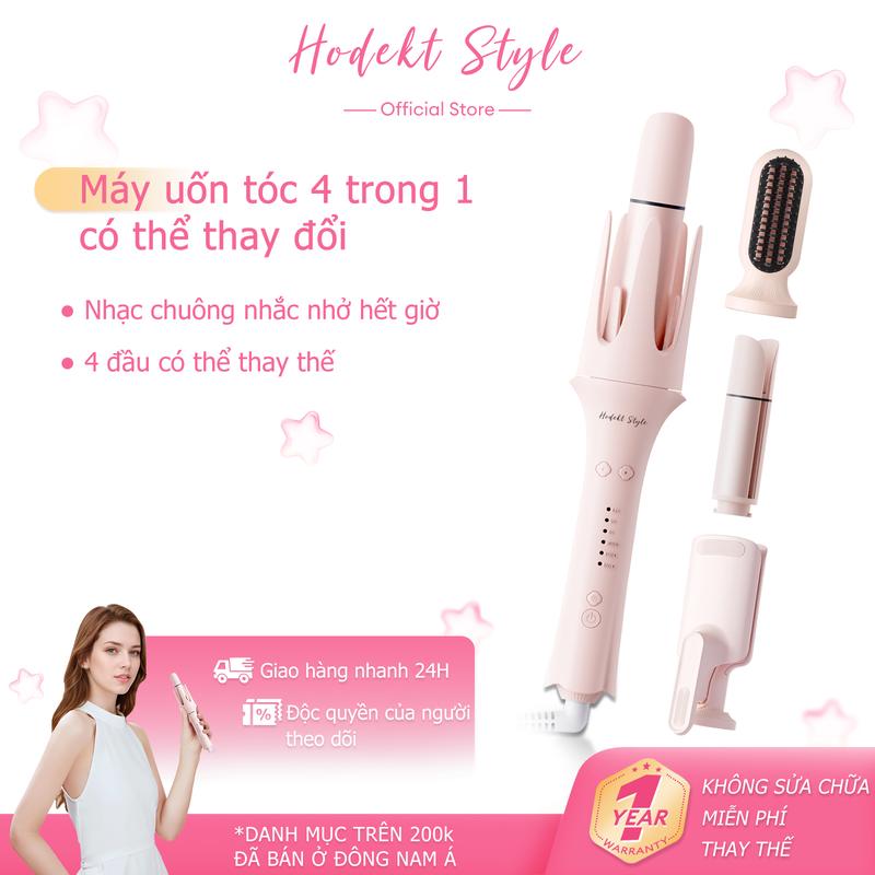 Máy Tạo Kiểu Tóc, Hodekt, 4 Trong 1 (Sấy Tóc, Uốn Tóc, Máy Duỗi Tóc), Với 3 Đầu Tráng Gốm, Công Nghệ Ion Âm, Điều Khiển Nhiệt Độ, Thích Hợp Để Chăm Sóc Tóc Chuyên Nghiệp