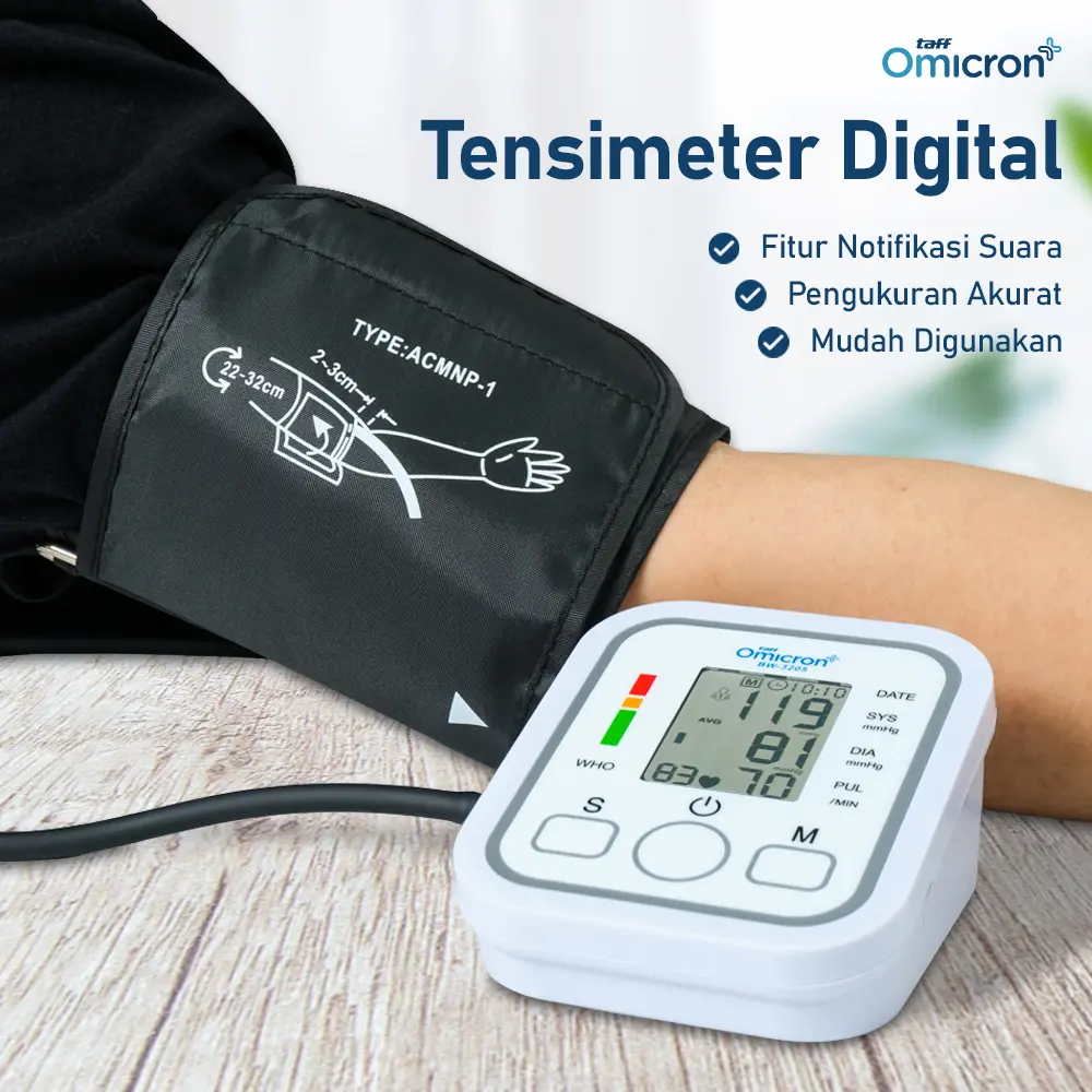PROMO TaffOmicron Tensimeter Digital Pengukur Tekanan Darah dengan Akurasi Tinggi