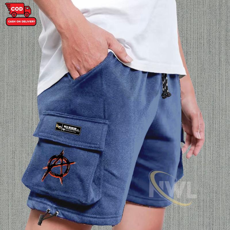 Celana Cargo pendek Pria Wanita Terbaru Warna Mint Motif A Kekinian Bahan Katun Fleece Adem Dan Lembut- Shorts Pants Cowok Cewek Cocok Untuk Santai Model Kantong Samping Tali Serut Di Paha Size M-L-XL-XXL 3