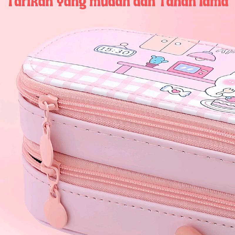 Kotak Pensil 2 Tingkat Motif Karakter Waterproof 5