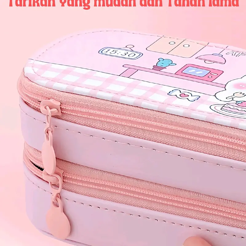 Kotak Pensil 2 Tingkat Motif Karakter Waterproof 4