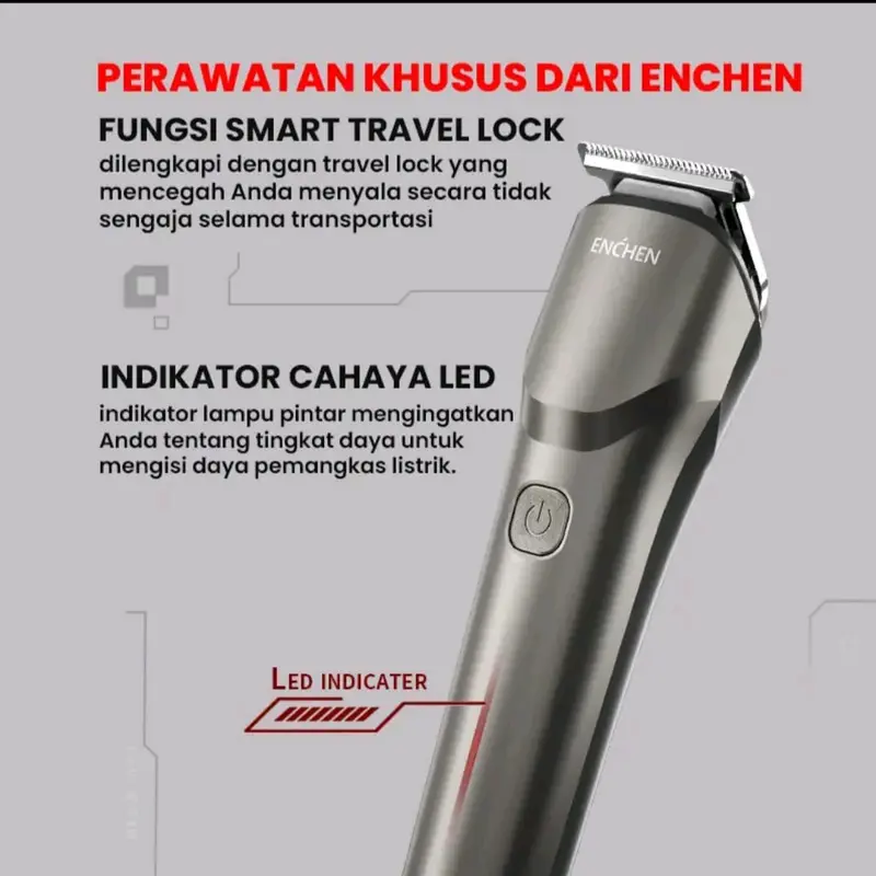 ENCHEN Beardo 2 Smart Trimmer Electric Shaver Type-C 5W 1200mAh Alat Cukur Elektrik Rambut Jenggot Pencukur Kumis 7