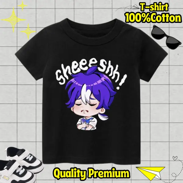 BAJU KAOS ATASAN ANAK LAKI-LAKI ANAK PEREMPUAN motif EMOT MLBB lengan pendek PREMIUM QUALITY bahan COTTON COMBED 30s Fashion umur 3-4 tahun (m) hitam set>2 kaos  distro cartoon  kaos karakter