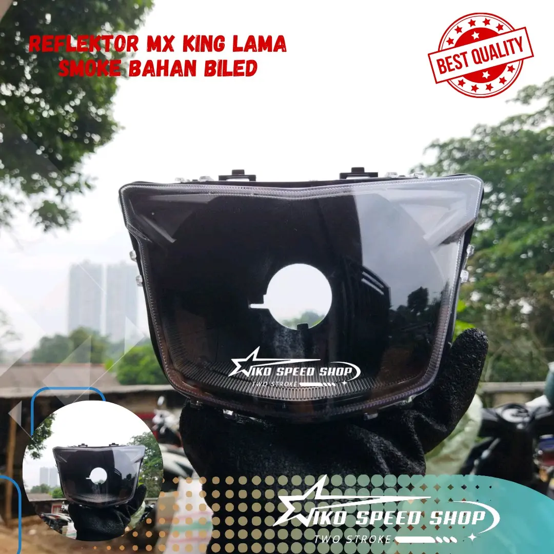 reflektor lampu depan mx king lama smoke bahan biled