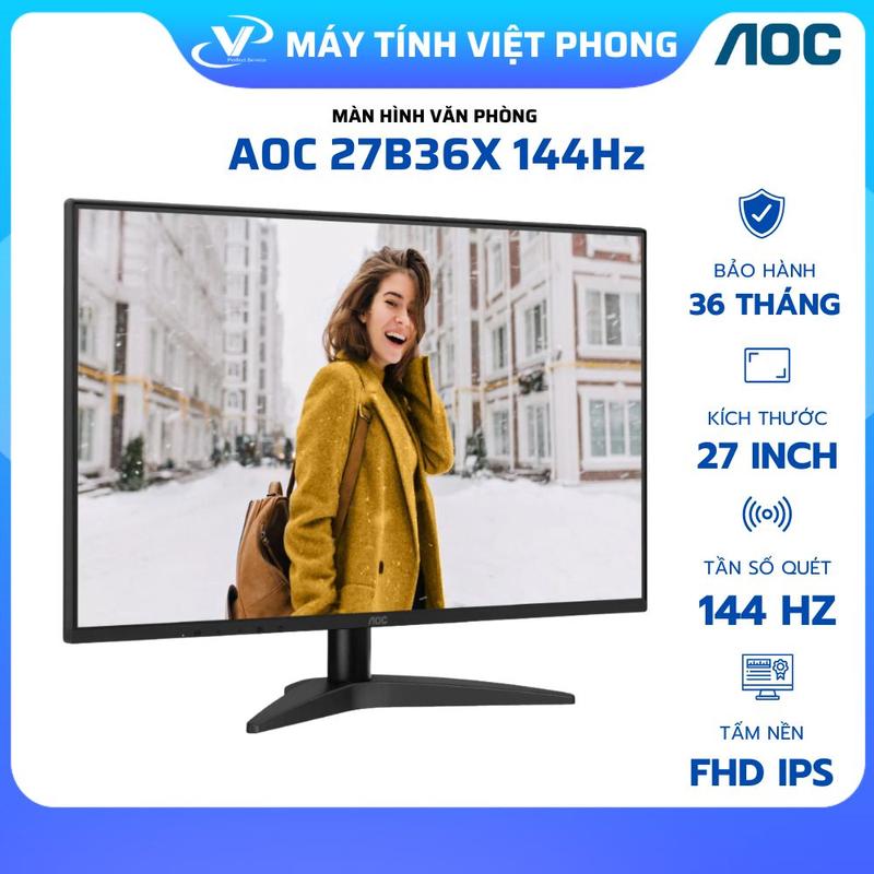  MÀN HÌNH AOC GAMING 144HZ 27B36X - 24B36X - 25B36X  FHD - IPS - 144Hz - 0.5ms  - CHÍNH HÃNG BẢO HÀNH 3 NĂM 