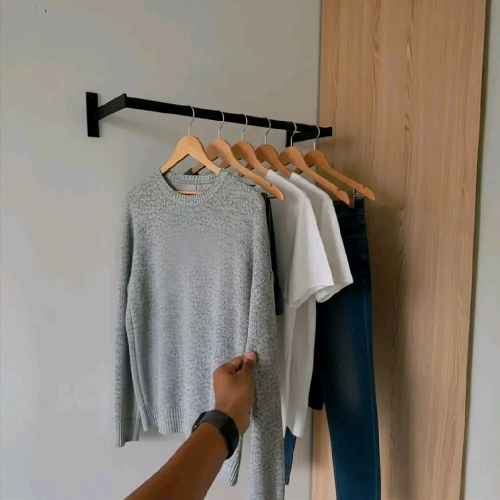 Braket Rak Gantungan Baju Dinding Tempel Gantungan Besi Dinding Centelan Handuk
