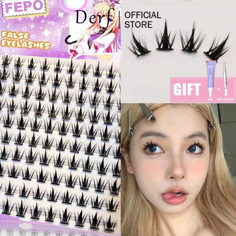 mi giả lúa mì 10 Hàng Tháp Dung Tích Lớn Lông Mi Giả Phong Cách Tự Hào Hạo Có keo Nữ Mỹ Phẩm Women