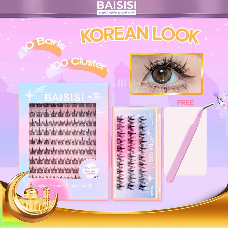 [TANPA LEM] BAISISI Bulu Mata Palsu Individual Lashes Z11 Korean Segmentasi + FREE TWEEZER | eyelash extension | Douyin Lashes | Eye Make Up 1