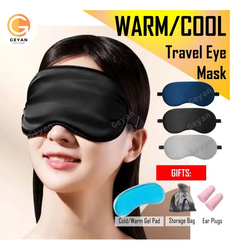 🔰SG SELLER🔰 Sleeping Eye Mask Cold Cooling Gel Or Warm Heat Hot Pack Travel Eye Cover Sleep Blindfold Block Light Patch