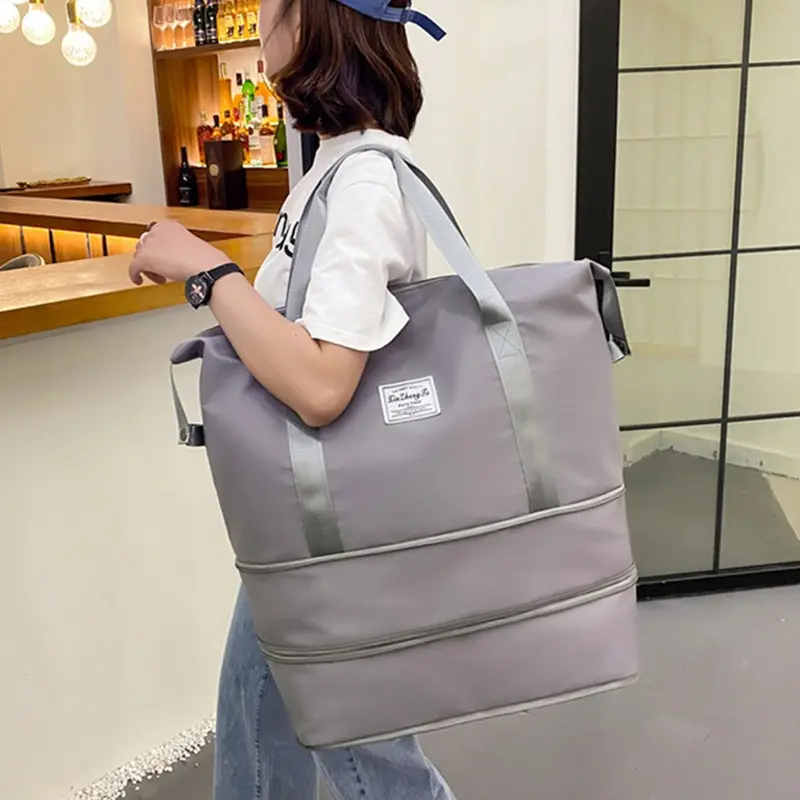 TSA (COD)Tas Travel Lipat Motif Besar 3 Tingkat Foldable Travel Bag Hand Carry Tas Koper Lipat Mudik Jinjing Polos Murah Bag Tas Lipat Travel Besar 2 Tingkat Waterproof Foldbag Wanita 4