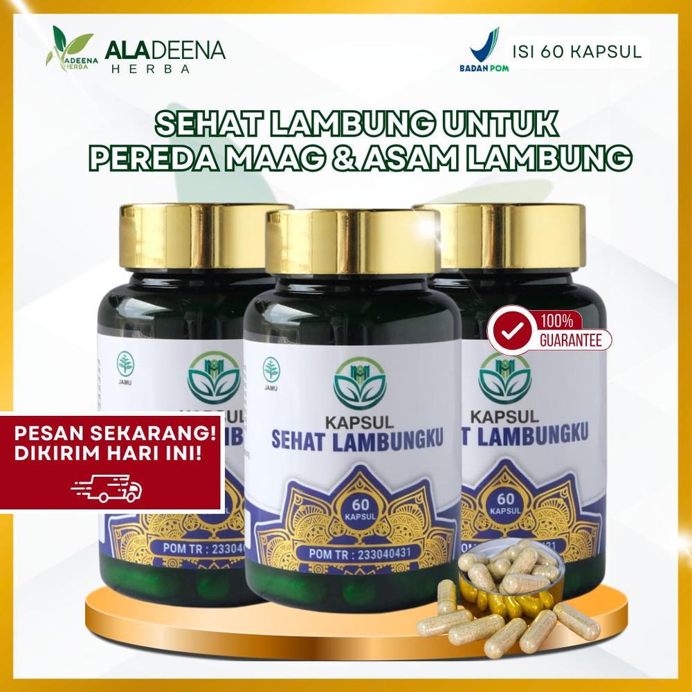 KAPSUL SEHAT LAMBUNGKU Obat Herbal Untuk Atasi Sakit Maag Nyeri Asam Lambung Gerd Secara Alami - 1 BOTOL KAPSUL SEHAT LAMBUNGKU