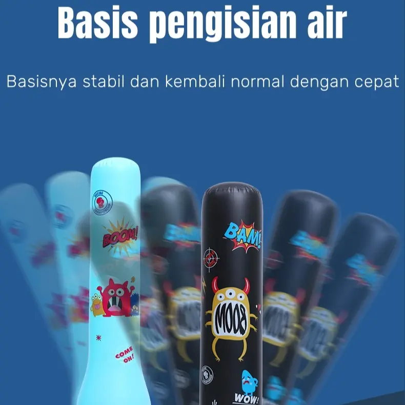 ready stock Sarung tinju anak-anak Sarung tangan latihan karung pasir Sarung tangan pertarungan Samsak Tinju Anak Inflatable Olahraga Berdiri Model Tiup Punching Bag PVC 150CM 6