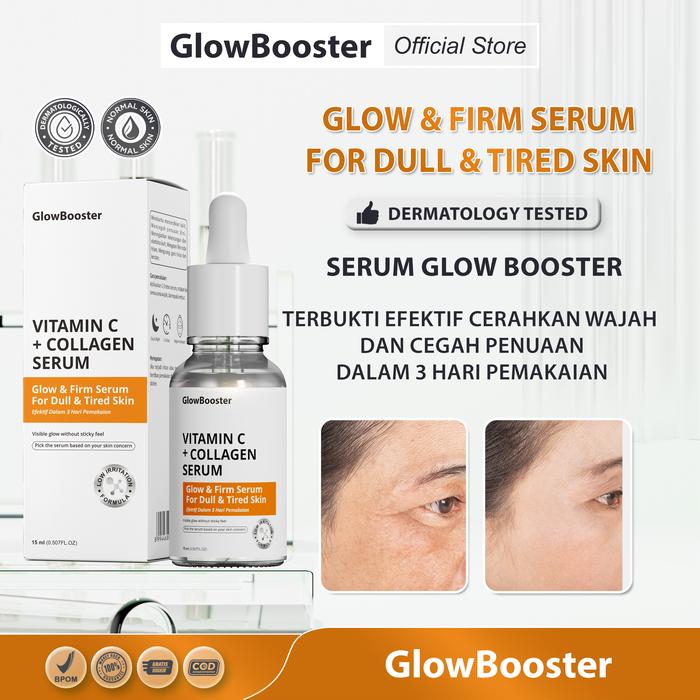 Gambar GlowBooster Serum Vitamin C + Collagen 15ml - Mencerahkan & Mengencangkan Kulit - Anti Penuaan - Resmi BPOM - Tekstur Ringan & Nyaman Digunakan - Tetes, Facial dari Kyurabeautyofficial Kab. Cilacap Tokopedia