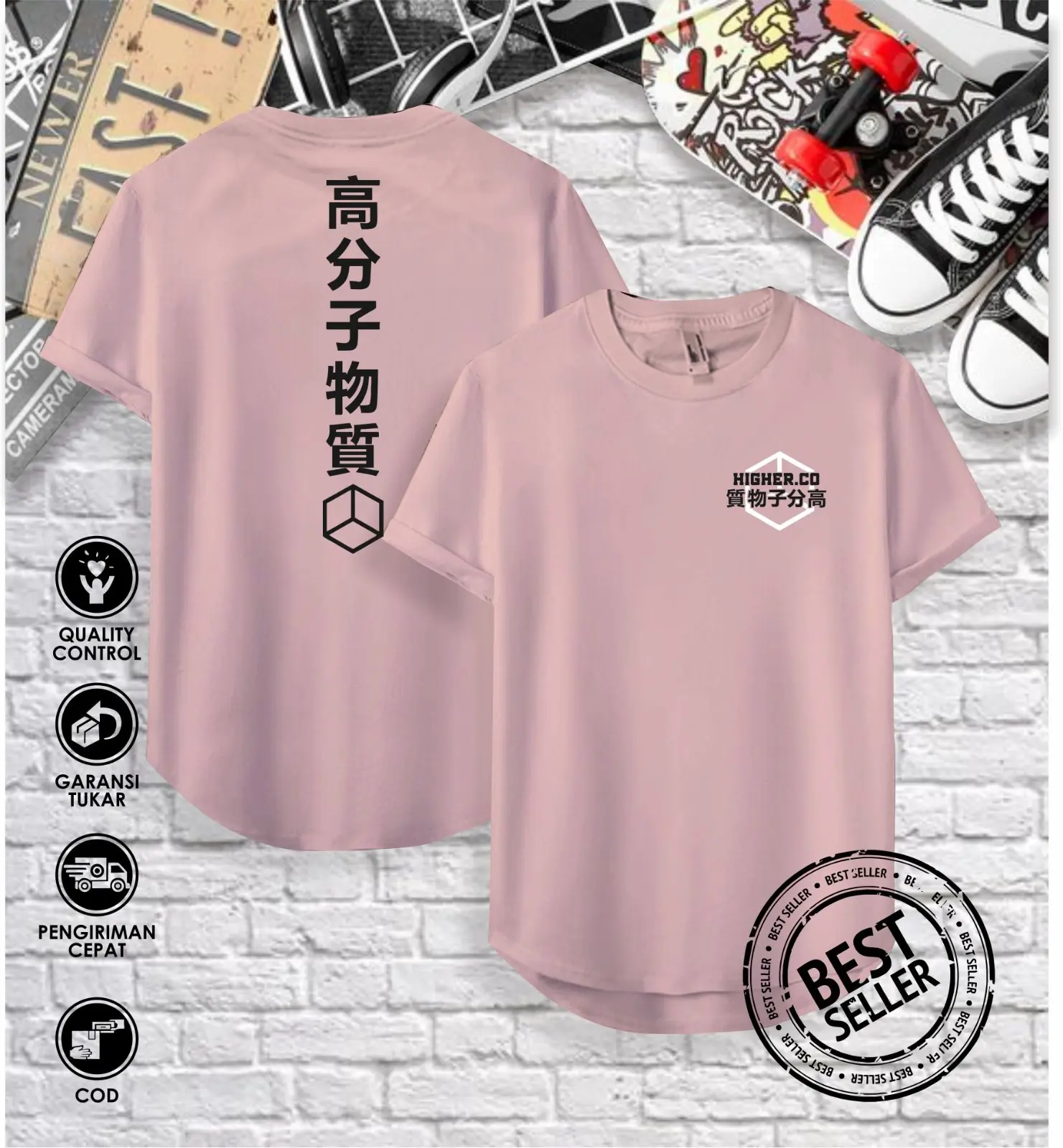 Kaos Distro Pria & Wanita Semi Oval Terbaru / Kaos Premium Pria Cotton Combad 24s HIGHER.Cloth