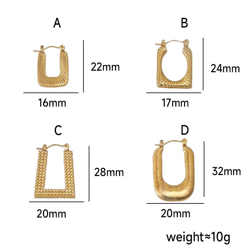 Product Introduction of Stainless steel new fashion temperament all match personality simple few who type women's gold earrings 0