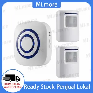 Bel Pintu Nirkabel PIR Sensor Inframerah Detektor Gerak Masuk Bel Pintu Alarm W/Receiver & Transmitter EU Plug 38 Lagu Berbeda