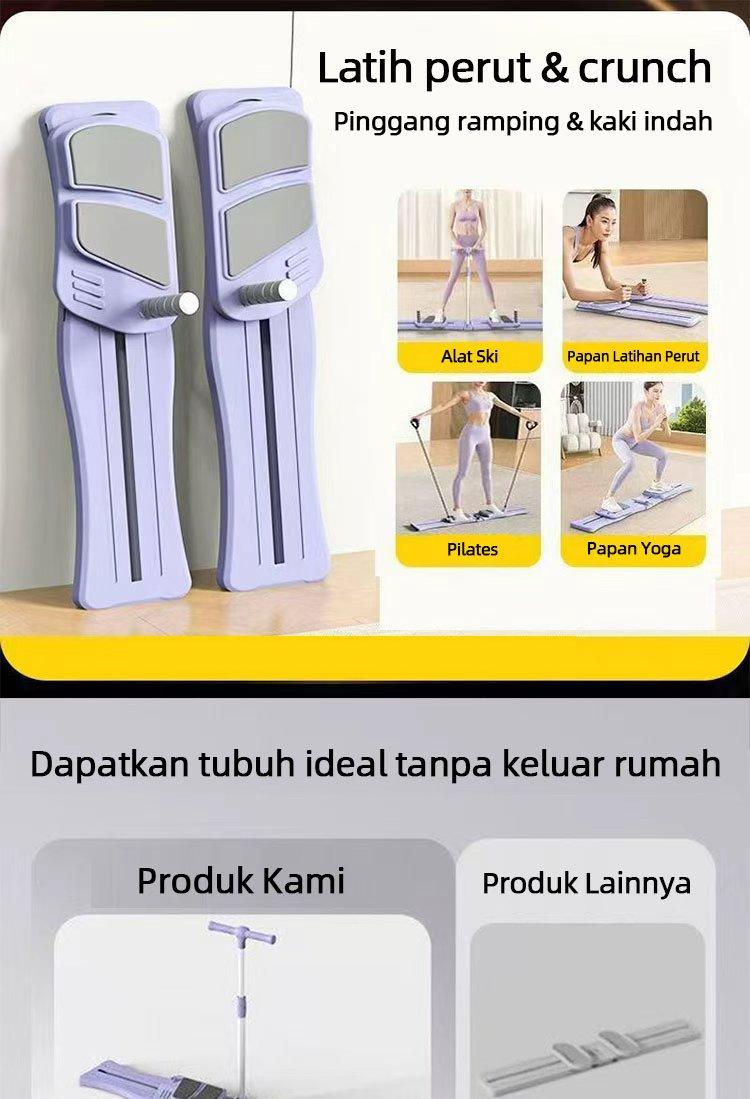 XMVP Papan Latihan Perut Multifungsi untuk Latihan Pilates & Garis Otot Bokong Kaki & Panggul Anti-Selip Tahan Aus Mudah Dilipat untuk Rumah Kursi