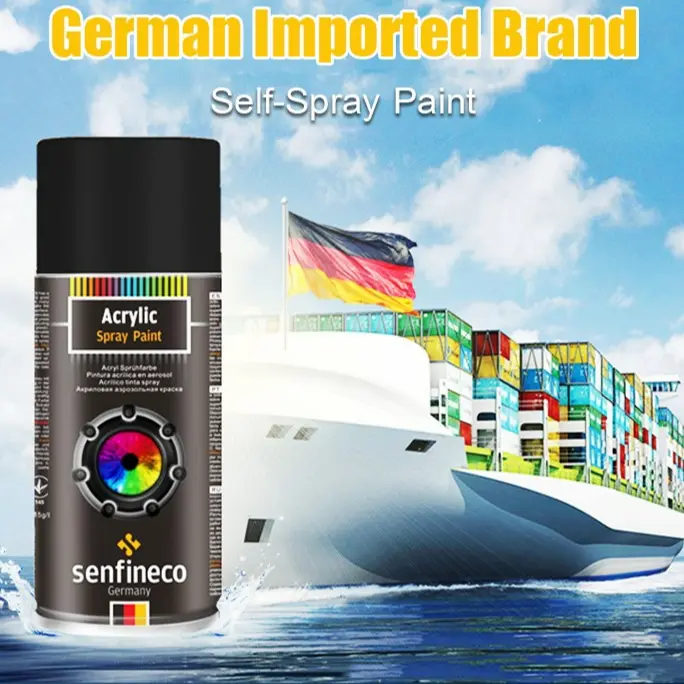 German Selfspray Paint Handheld Metallic Paint for Cars Black and White Rustproof Chrome Coating 5