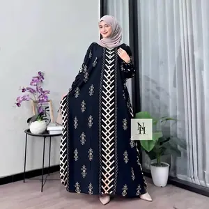 Gamis Kaftan Motif Sholekha Kaftan Jumbo LD 180 cm Bahan Rayon Premium Bahan Adem Nyaman Kaftan Wanita Muslimah