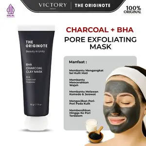 The Originote BHA Charcoal Clay Mask - Masker Wajah Mud Mask Eksfoliasi Mengangkat Sel Kulit Mati Menghilangkan Minyak Berlebih