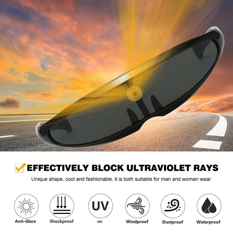 TRAFA Kacamata Pria Futuristic Sunglasses Anti-Reflective UV400 - TF267 - Black Novelty Futuristic Mirrored Sunglasses Alien Glasses Fancy Dress Props Funny Stylish Perfect Fit for Halloween or Any Party Mitra Online 1