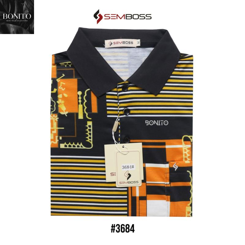 KAOS KATUN PRIA KERAH WANGKI SEMBOSS BAHAN KATUN, BAHAN LEMBUT, DAN ADEM 3684 KAOS LENGAN PENDEK Polo Baju 6