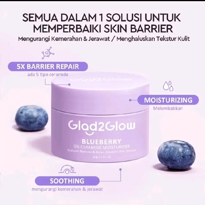 glad2glow 5% ceramide moisturizer blueberry 30g 3