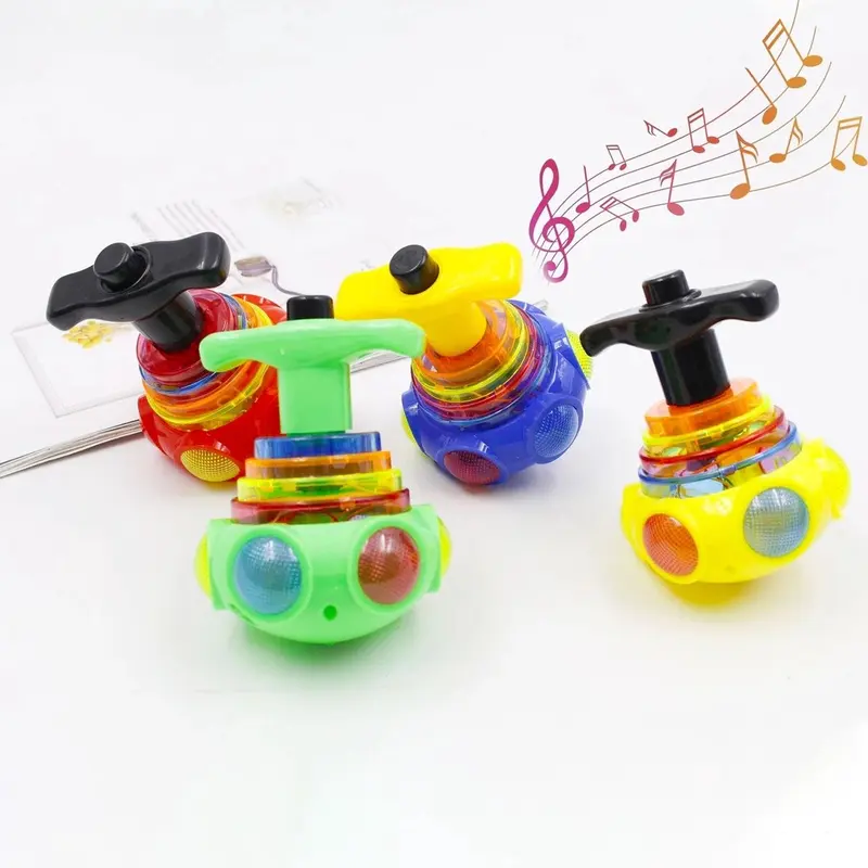 Light-emitting gyroscope toy light laser rotation top toy children flash music toy launcher gift,Plastik fall-resistant and crash-resistant,children's interactive toy competition toys,toy gift for Kids Lampu Mainan Anak Hadiah 1