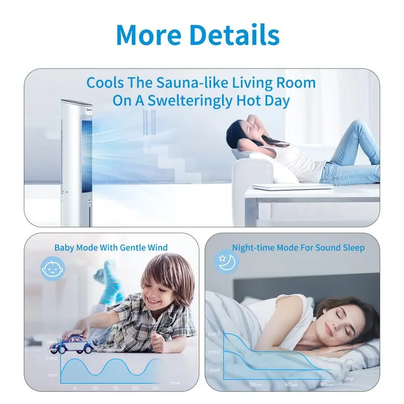 Midea 3-in-1 Evaporative Air Cooler MAC-400R0-APW 4 Liter Ionizer Diffuser Remote Control 5