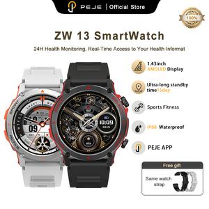 Jam Tangan Pintar, PEJE ZW13, Paparan AMOLED 1.43-inci, Kalis Air IP68, Fungsi Solat Muslim, Dail DIY, Mod Pelbagai Sukan, Mesej Tolak, Panggilan Telefon, Jam tangan pintar pintar