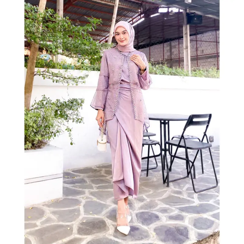 Termurah Oneset Jemma Clarisa Outfit Bahan Maxmara Kombinasi Outer Kondangan Set Rok Lilit Inner Outer OOTD Remaja Dewasa Kekinian Bridesmaid Fashion Wanita Claudia Busana Ready Jumbo Bayar di Tempat Cod 2