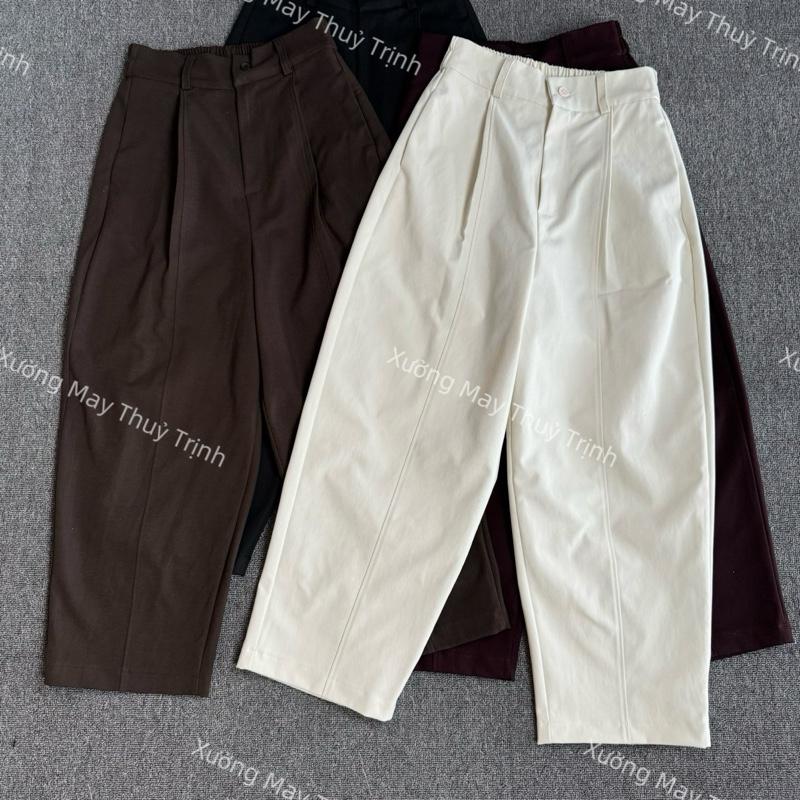 [ QUẦN KAKI NHẬT L1- CÓ DÁNG NẤM] Quần Bom Dáng Thụng Chất Kaki Nhật Dày, Đẹp, Cạp Khoá Phối Lưng Chun Hót Trend 2026_ TT28