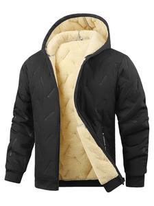 Chamarra con capucha para hombre de forro grueso de vellón, moda otoño invierno, suéter casual de frente abierto, sudadera con capucha cálida para actividades al aire libre