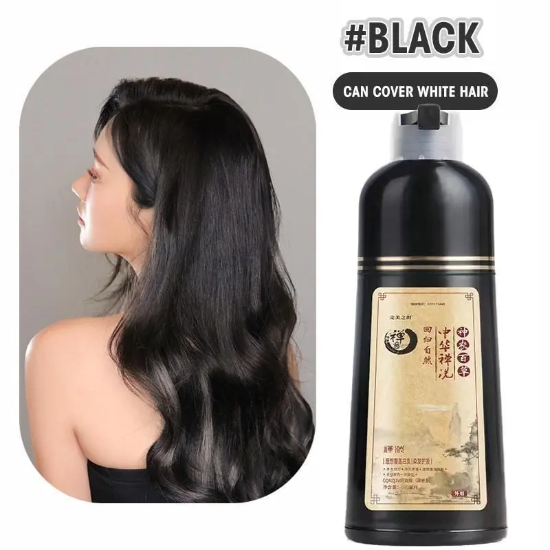 100% Original Shampo Penghitam Rambut Uban Menjadi Hitam Permanen Sampo Penghilang Uban Shampoo Uban Menjadi Hitam Black Herbal Natural Polygonum Multiflorum Hair Blackening / Vitamin Rambut - 500 ml
