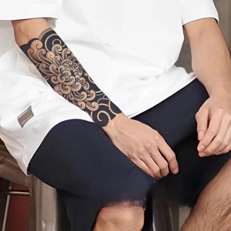 Product Introduction of Juice Herbal Tattoo Stickers Semi-permanent Wash Do Not Fall Off Waterproof Non-reflective Japanese Old Traditional Cherry Blossom Arm Koi Fish Male 45