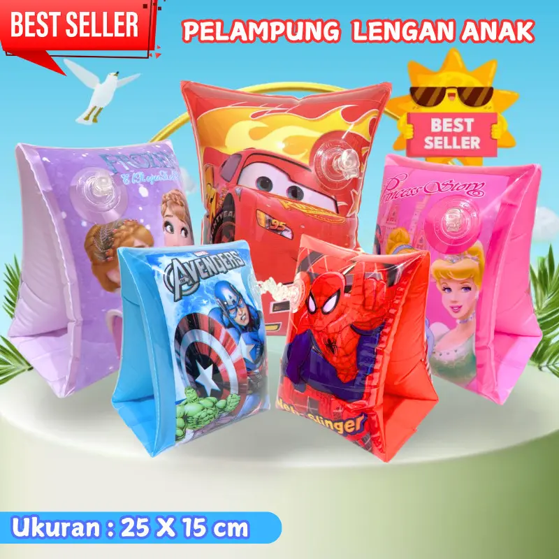 AQUATIC 2127 pelampung lengan anak karakter 1 Pasang Ban Renang Anak Ban Berenang Anak Pelampung Tangan anak Ban Lengan Arm Band Ban Pelampung SWIM RING BAN RENANG 0