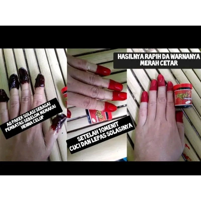 Inai Kuku Aisyah Isi 15 ml - Varian Maroon & Merah - Nail, Kering 5