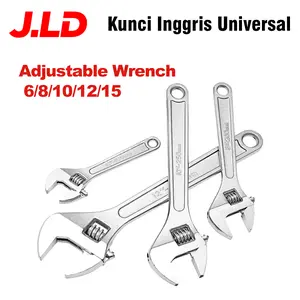JLD Kunci Inggris Adjustable Universal (6/8/10/12/15 Inch) Laser Marked Scales Wide Jaw ANTI KARAT, Kuat & Tahan Lama Solusi Perkakas untuk Otomotif, Motor, Perbaikan Rumah & Plumbing